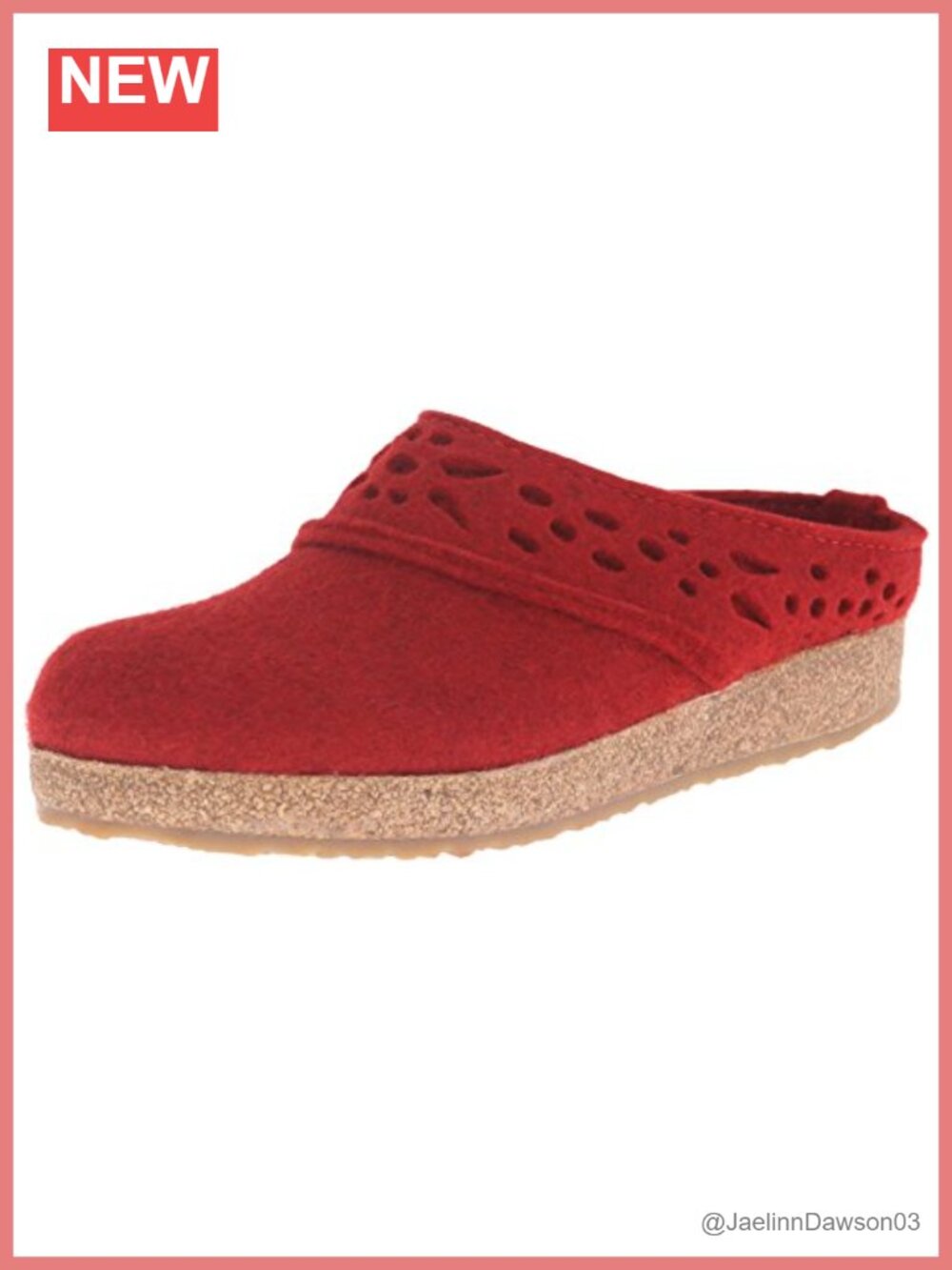 Haflinger Women's Wool Lacey Clog Slip-On Comfort Shoe with Cork Midsole